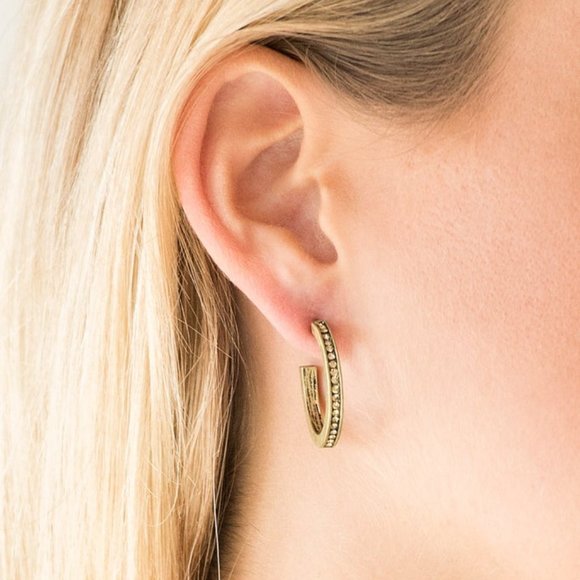 Hoop Haven - Brass Earring - Picture 2 of 2